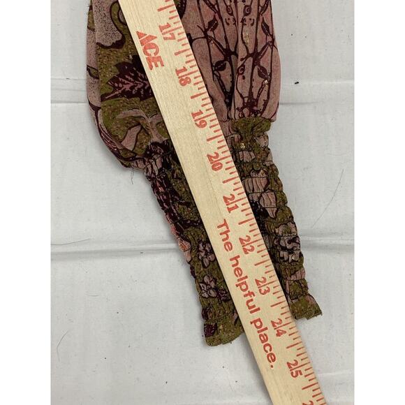 o.p.t One Pretty Time Smocked Tie Peasant Blouse Floral Metallic Threads size XS - Picture 15 of 15